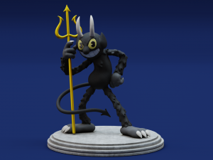 Cuphead Dice King and The Devil Model Cetak 3D
