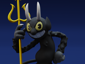 Cuphead Dice King and The Devil Model Cetak 3D