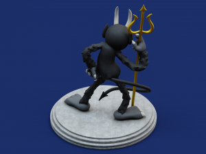 Cuphead Dice King and The Devil Model Cetak 3D