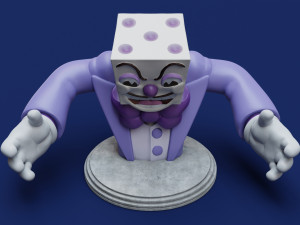 Cuphead Dice King and The Devil Model Cetak 3D