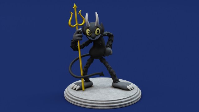 Cuphead The Devil 3D-printmodel .c4d .max .obj .3ds .fbx .stl .blend 