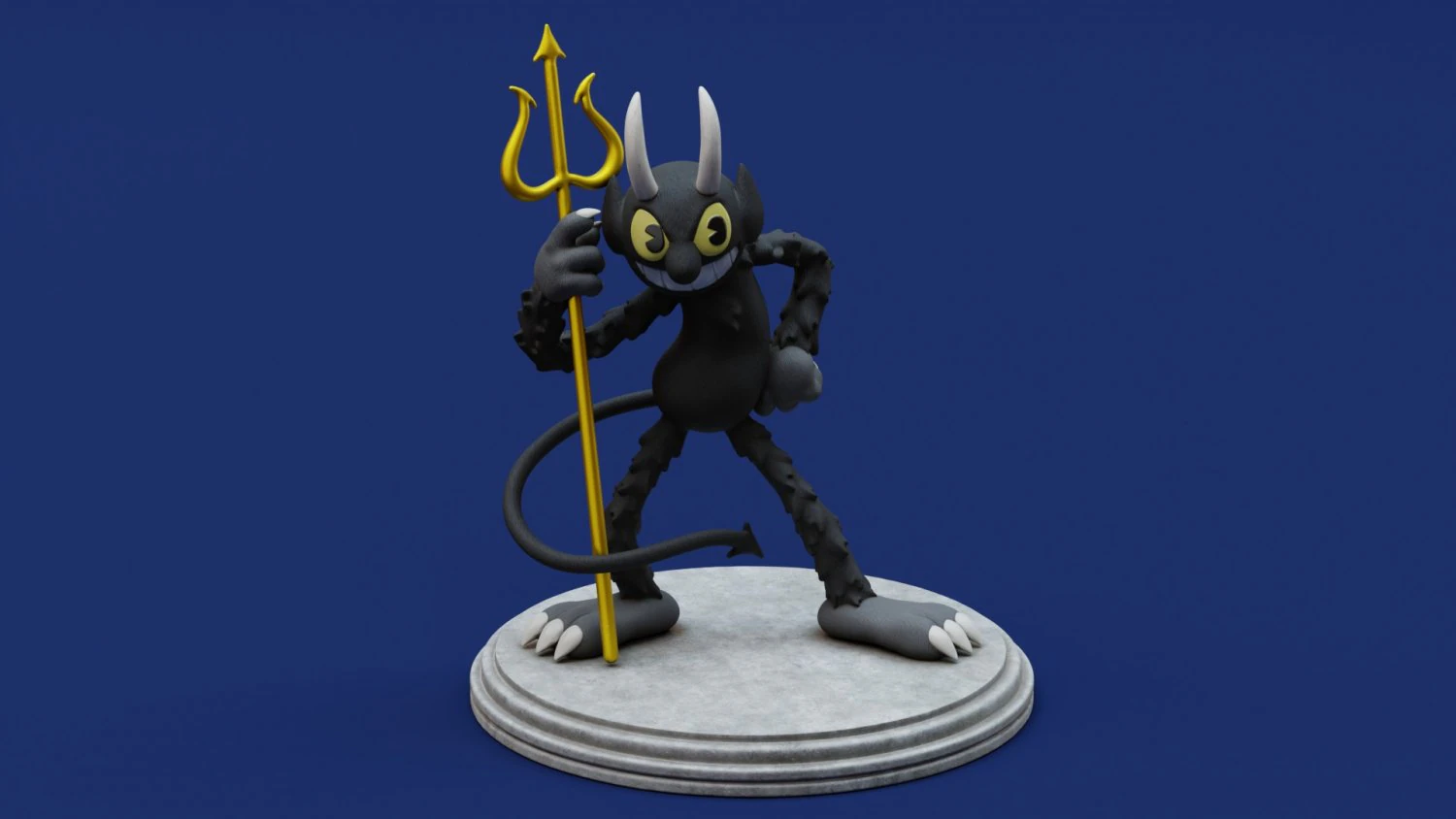 Cuphead The Devil 3D Print Model .c4d .max .obj .3ds .fbx .stl .blend 