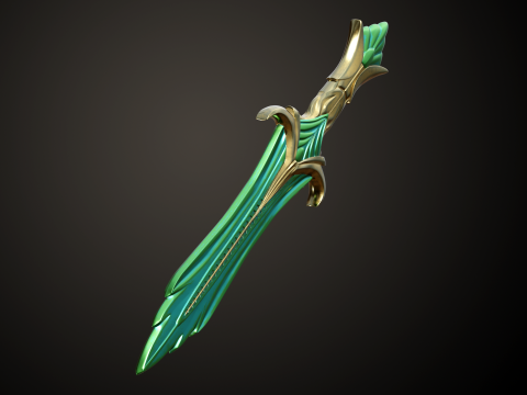 Skyrim Glass Dagger 3Dプリントモデル