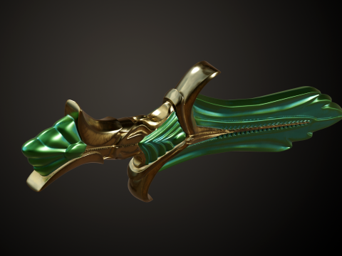 Skyrim Glass Dagger 3Dプリントモデル