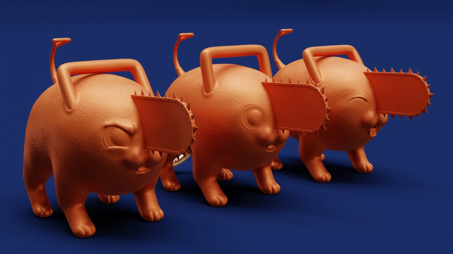 Printable Pochita Keychain 3D Print Model .c4d .max .obj .3ds .fbx .stl .blend 