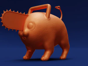 Printable Pochita Keychain 3D Print Model