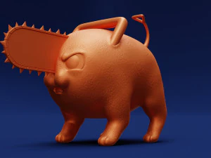 Printable Pochita Keychain 3D Print Model