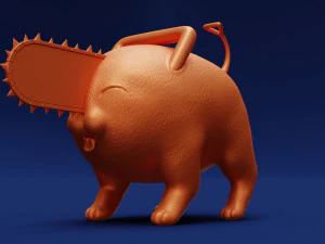 Printable Pochita Keychain 3D Print Model