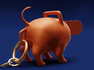 Printable Pochita Keychain 3D Print Model
