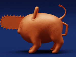 Printable Pochita Keychain 3D Print Model