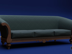Luxury Classic 3 Seats Sofa 3D 모델