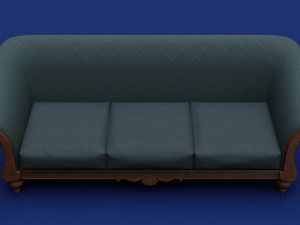 Luxury Classic 3 Seats Sofa 3D 모델