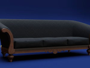 Luxury Classic 3 Seats Sofa 3D 모델