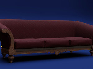 Luxury Classic 3 Seats Sofa 3D 모델