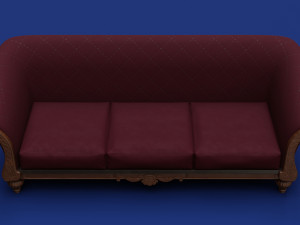 Luxury Classic 3 Seats Sofa 3D 모델