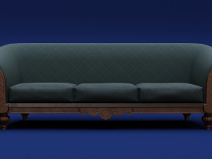 Luxury Classic 3 Seats Sofa 3D 모델