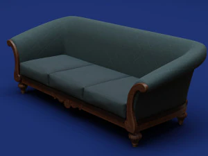 Luxury Classic 3 Seats Sofa 3D Model