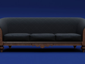 Luxury Classic 3 Seats Sofa 3D 모델