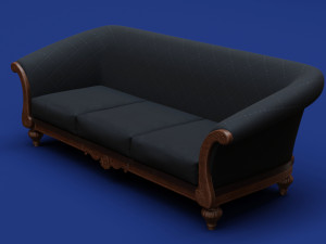 Luxury Classic 3 Seats Sofa 3D 모델