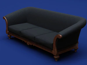 Luxury Classic 3 Seats Sofa 3D Model