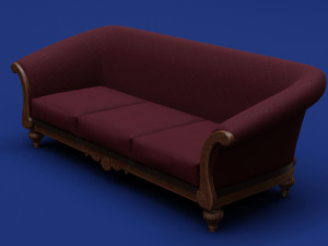 Luxury Classic 3 Seats Sofa 3D 모델