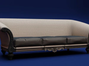 Luxury Classic 3 Seats Sofa 3D Model