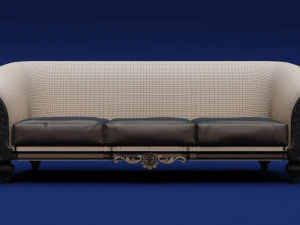 Luxury Classic 3 Seats Sofa 3D Model