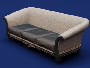 Luxury Classic 3 Seats Sofa 3D 모델