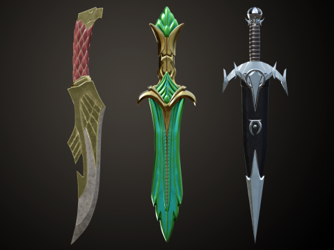 Skyrim Printable Daggers 3D प्रिंट मॉडल