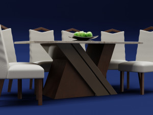 Modern Wood Table 6 seats 3D 模型