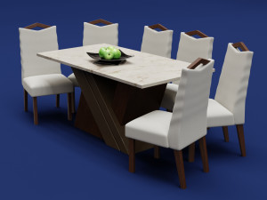 Modern Wood Table 6 seats 3D 模型