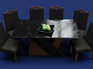 Modern Wood Table 6 seats 3D 模型