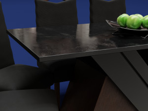 Modern Wood Table 6 seats 3D 模型