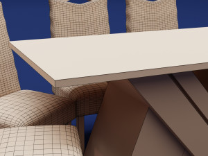 Modern Wood Table 6 seats 3D 模型