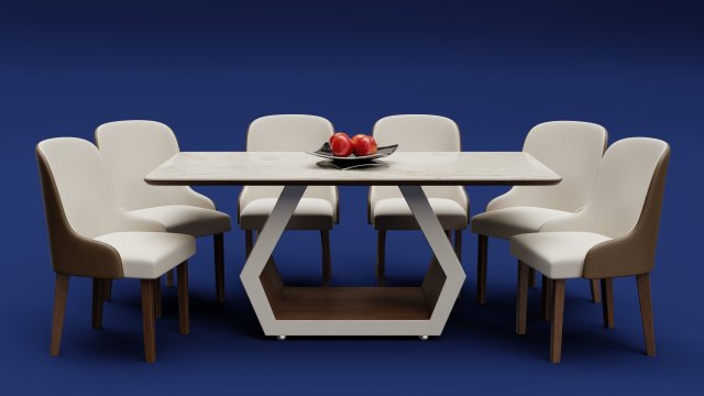 Modern Wood Table 6 seats 2 3D-Modell .c4d .max .obj .3ds .fbx .stl .blend 