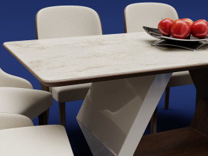 Modern Wood Table 6 seats 2 3D-Modell
