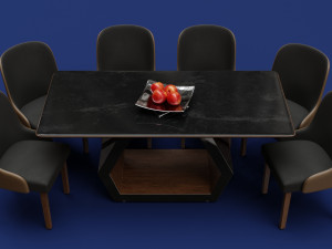 Modern Wood Table 6 seats 2 3D-Modell