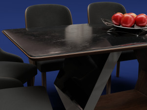 Modern Wood Table 6 seats 2 3D-Modell