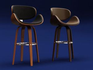 Modern Wood Stool Modelo 3D