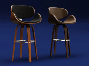 Tabouret en bois moderne Modèle 3D