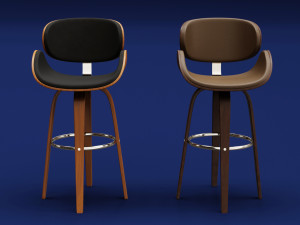Modern Wood Stool 3D-Modell
