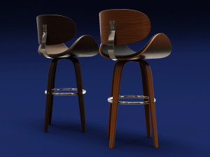 Modern Wood Stool 3D-Modell