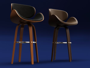 Modern Wood Stool 3D-Modell