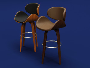 Modern Wood Stool 3D-Modell