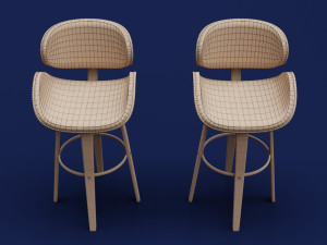 Modern Wood Stool 3D-Modell