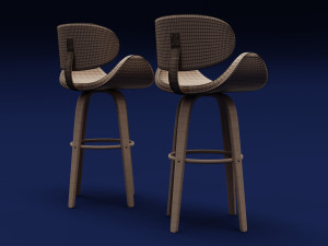Modern Wood Stool 3D-Modell