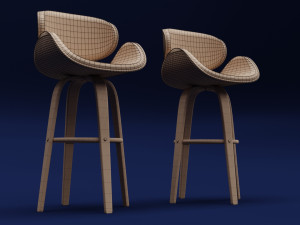 Modern Wood Stool 3D-Modell