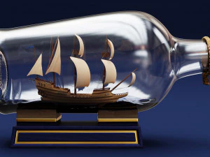 Boat in a Bottle 3D Model