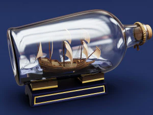 Boat in a Bottle 3D Model