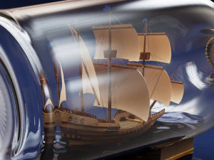 Boat in a Bottle 3D Model